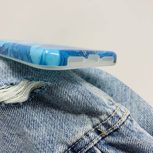 Blue Black Gold Marble Print iPhone Case NEW 7/8 7/8 Plus XS Max - Picture 4 of 5